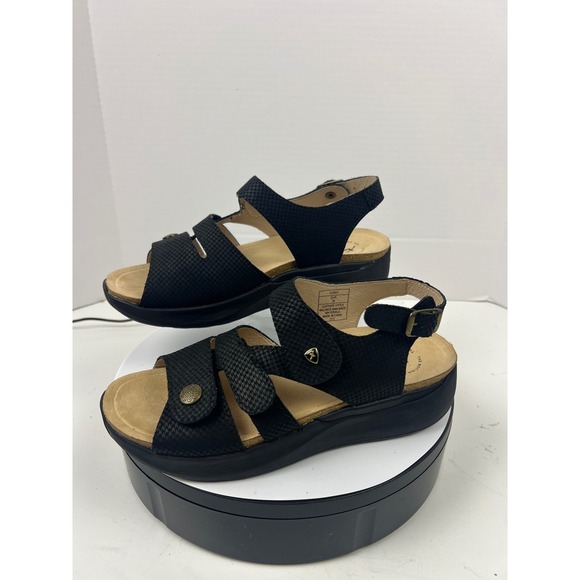 Xelero Women's Black Leather Comfort Walking Arch Support Sandals 12.5-13 (43) - Picture 3 of 17